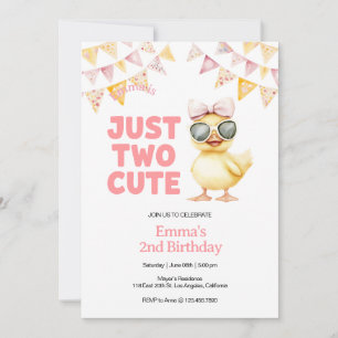 Invitación para el 2do cumpleaños de Pato Amarillo