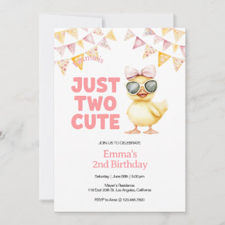 Invitación para el 2do cumpleaños de Pato Amarillo