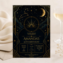Invitación para el 40 cumpleaños de Leo | Zodiaco 