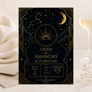 Invitación para el 40 cumpleaños de Leo   Zodiaco 