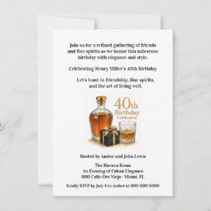 Invitación para el 40 cumpleaños hombre: un hito