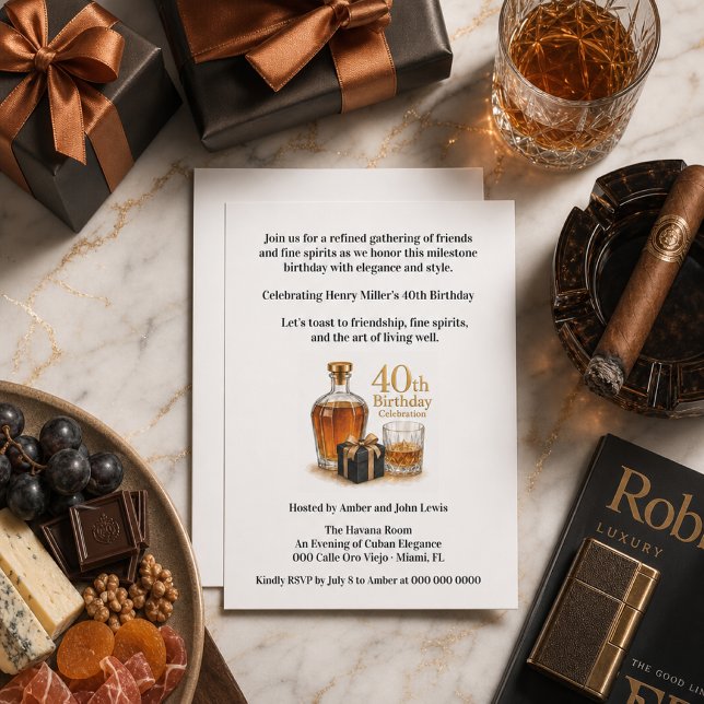 Invitación para el 40 cumpleaños hombre: un hito (Subido por el creador)