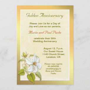 invitación para el 50° aniversario del boda de oro