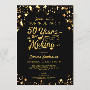 Invitaciones de cumpleaños Del Del Oro La Mujer Quincuagésimas | Zazzle.es