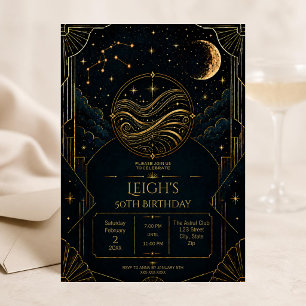 Invitación para el 50 cumpleaños de Acuario   Art 