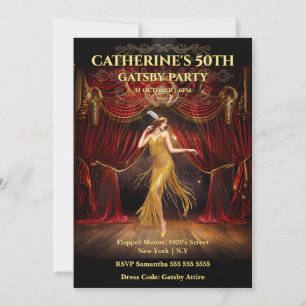 Invitación para el 50 cumpleaños de Moody Gatsby R