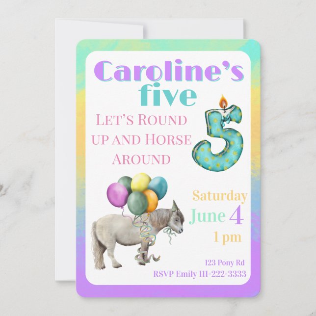 Invitación para el 5to Cumpleaños: ¡Vamos a Reunir (Anverso)