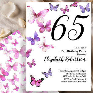 Invitación para el 65 cumpleaños de Butterfly en r