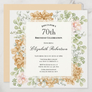 Invitación para el 70 cumpleaños en elegantes colo