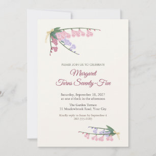 Invitación para el 75 cumpleaños de Penstemon Corn