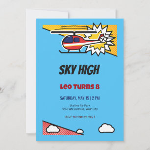 Invitación para el 8º cumpleaños del helicóptero C
