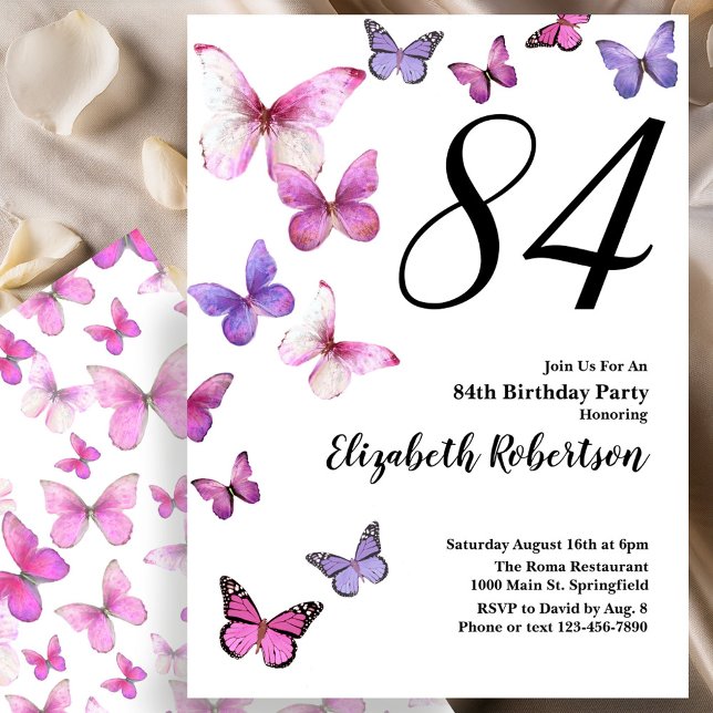 Invitación para el 84 cumpleaños de Butterfly en r (Subido por el creador)