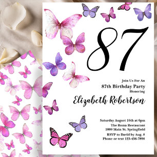 Invitación para el 87 cumpleaños de Butterfly en r