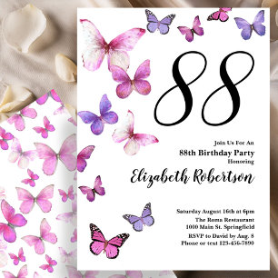 Invitación para el 88 cumpleaños de Butterfly en r