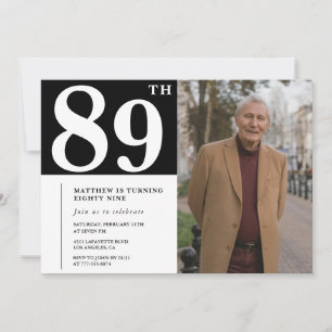 Invitación para el 89 cumpleaños de hombres con fo