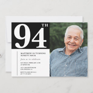 Invitación para el 94 cumpleaños de hombres en fot