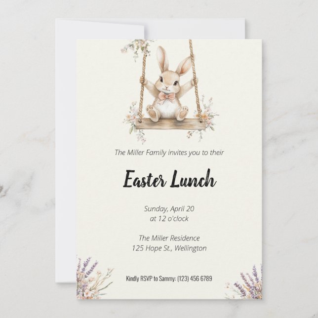 Invitación para el almuerzo de Pascua (Anverso)