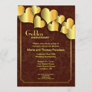invitación para el aniversario del boda de oro