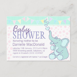Invitación para el baño con ducha de elefante