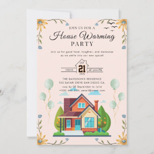 invitación para el calentamiento de la casa