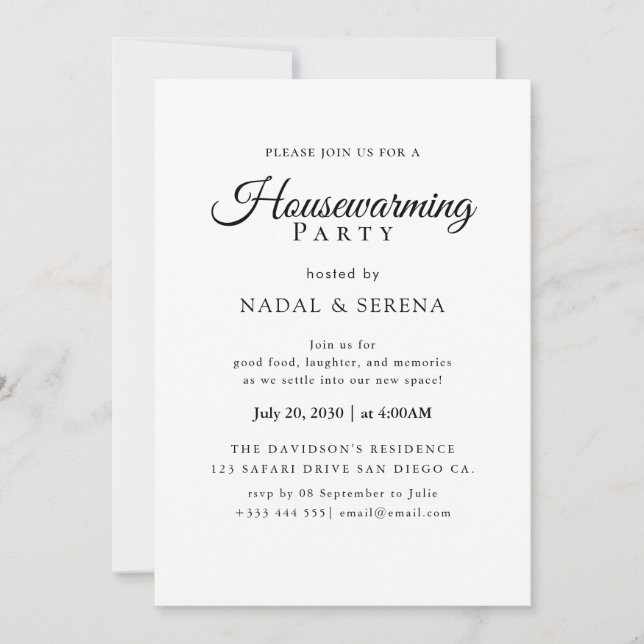 invitación para el calentamiento de la casa (Anverso)