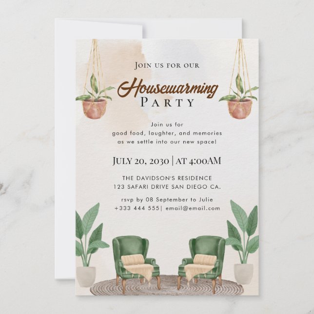 invitación para el calentamiento de la casa (Anverso)