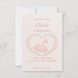 Invitación para el Chica de cumpleaños del cisne f