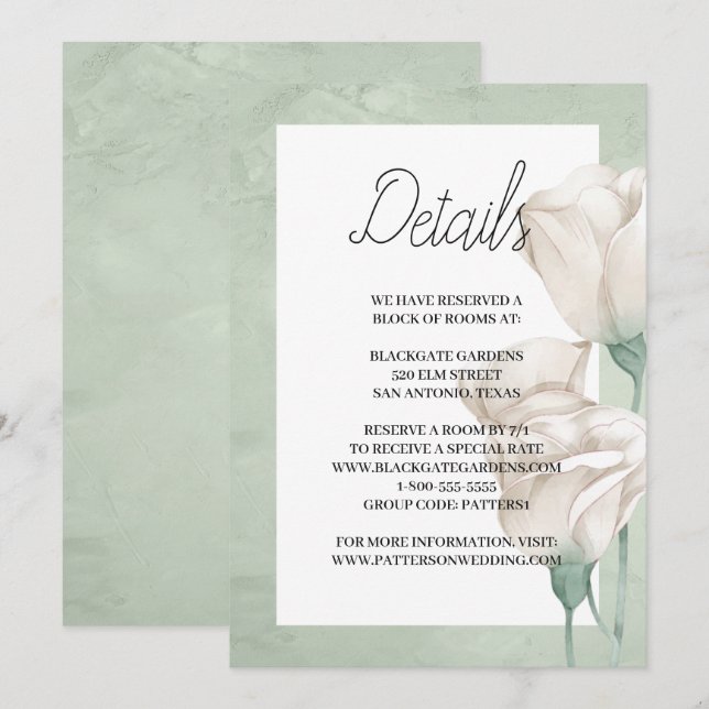 invitación para el cierre de plantas verdes de mod (Anverso / Reverso)