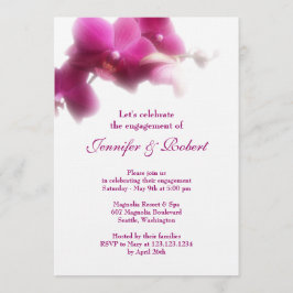 Invitación para el compromiso con orquídeas rosas