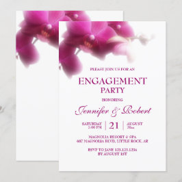 Invitación para el compromiso con orquídeas rosas