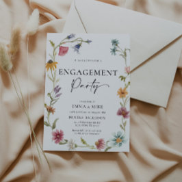 Invitación para el compromiso de Boho Wildflower