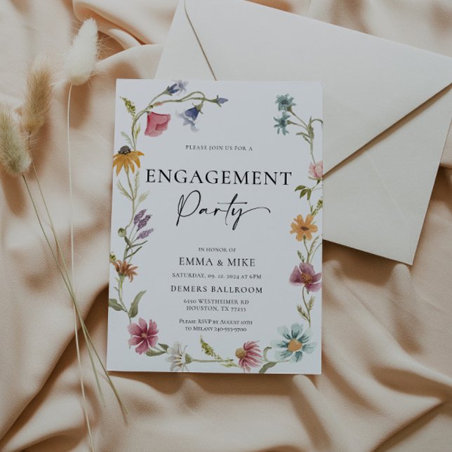 Invitación para el compromiso de Boho Wildflower (Subido por el creador)