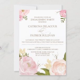 Invitación para el compromiso de las flores de acu