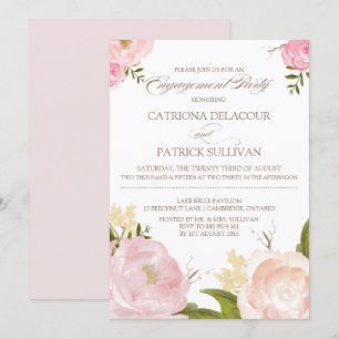 Invitación para el compromiso de las flores de acu