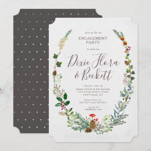 Invitación para el compromiso de Winter Woodland