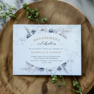 Invitación para el compromiso floral místico de in