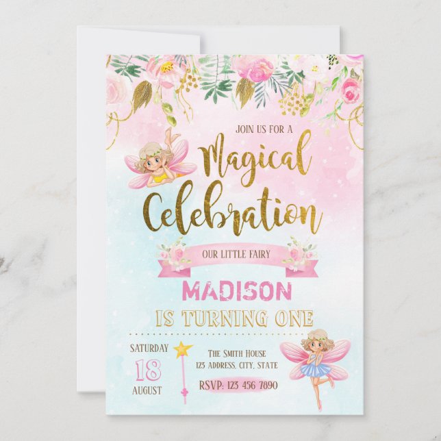 Invitación para el cumpleaños de Fairy (Anverso)