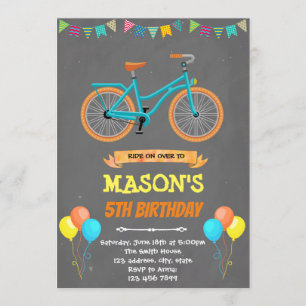 Invitación para el cumpleaños de la bicicleta