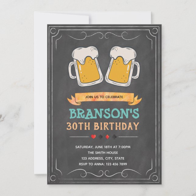 Invitación para el cumpleaños de la cervecería en  (Anverso)