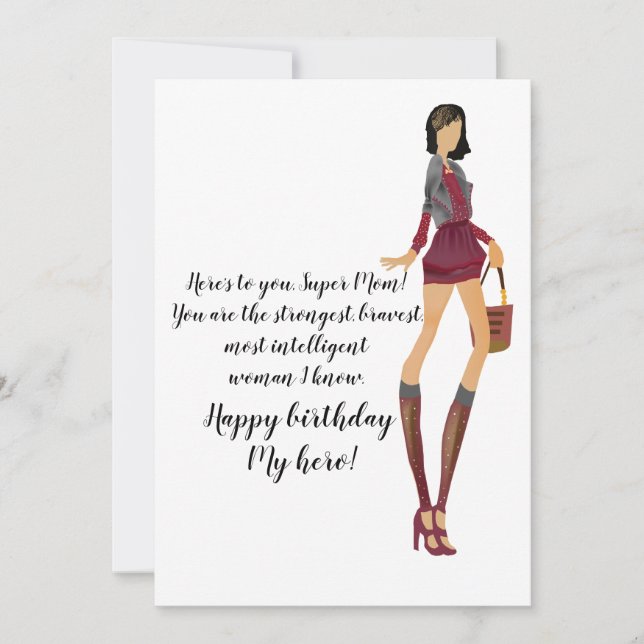 Invitación Para el cumpleaños de la mamá (Anverso)