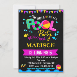 Invitación para el cumpleaños de la piscina fiesta