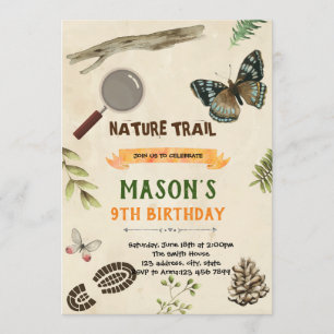 Invitación para el cumpleaños de la ruta natural