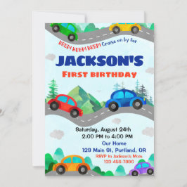 Invitación para el cumpleaños de los coches Invita