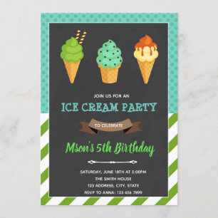 Invitación para el cumpleaños de los helados