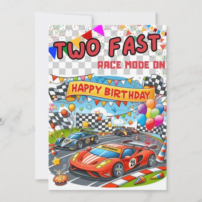 Invitación para el cumpleaños de los niños: Dos rá (Anverso)