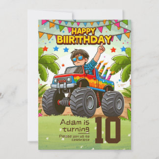 Invitación para el cumpleaños de los niños: Monste