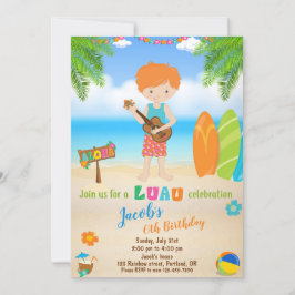 Invitación para el cumpleaños de Luau Invitación d
