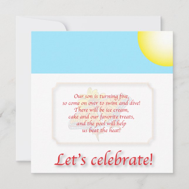 Invitación para el cumpleaños de niños (Anverso)