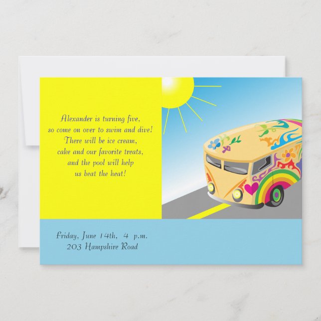 Invitación para el cumpleaños de niños (Anverso)