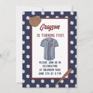 invitación para el cumpleaños del béisbol de la ma